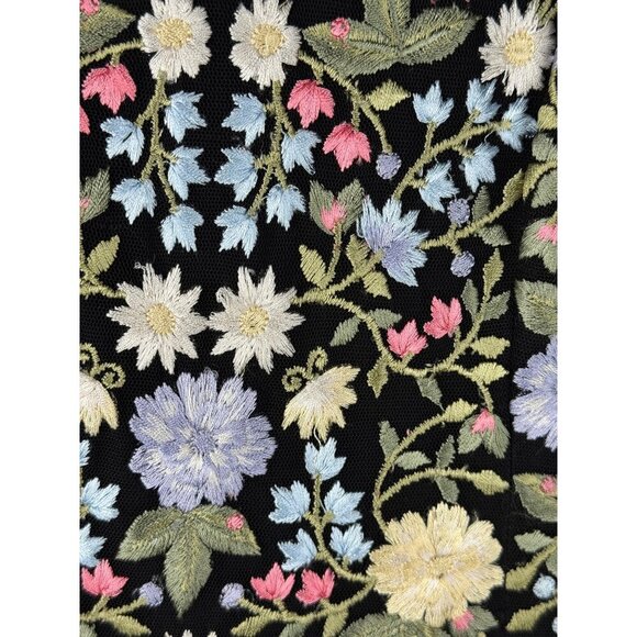 Mac Duggal 35161 Black Floral Embroidered Maxi Evening Dress Gown Size 2 NWT - Picture 6 of 7